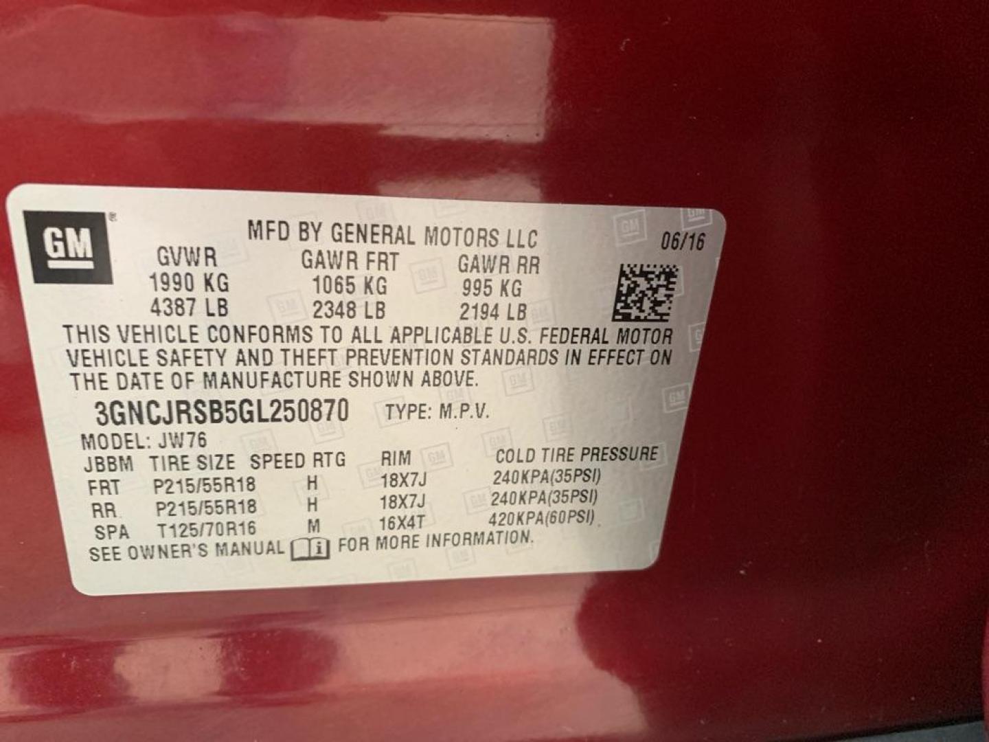 2016 RED CHEVROLET TRAX LTZ (3GNCJRSB5GL) with an 1.4L engine, Automatic transmission, located at 503 First Street, Canonsburg, PA, 15317, (724) 745-0566, 40.266006, -80.178413 - CARFAX AVAILABLE! ESTIMATED MPG: 24 CITY / 31 HWY WE FINANCE! FAST AND EASY APPROVALS! CALL US OR APPLY ONLINE: 724-745-0566 OFFICE WWW.USEDCARSCANONSBURGPA.COM AFTER HOURS QUESTIONS? TEXT US! 724-825-1817 - Photo#12